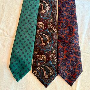 Elegant Paisley and Polka Dot Silk Ties Set